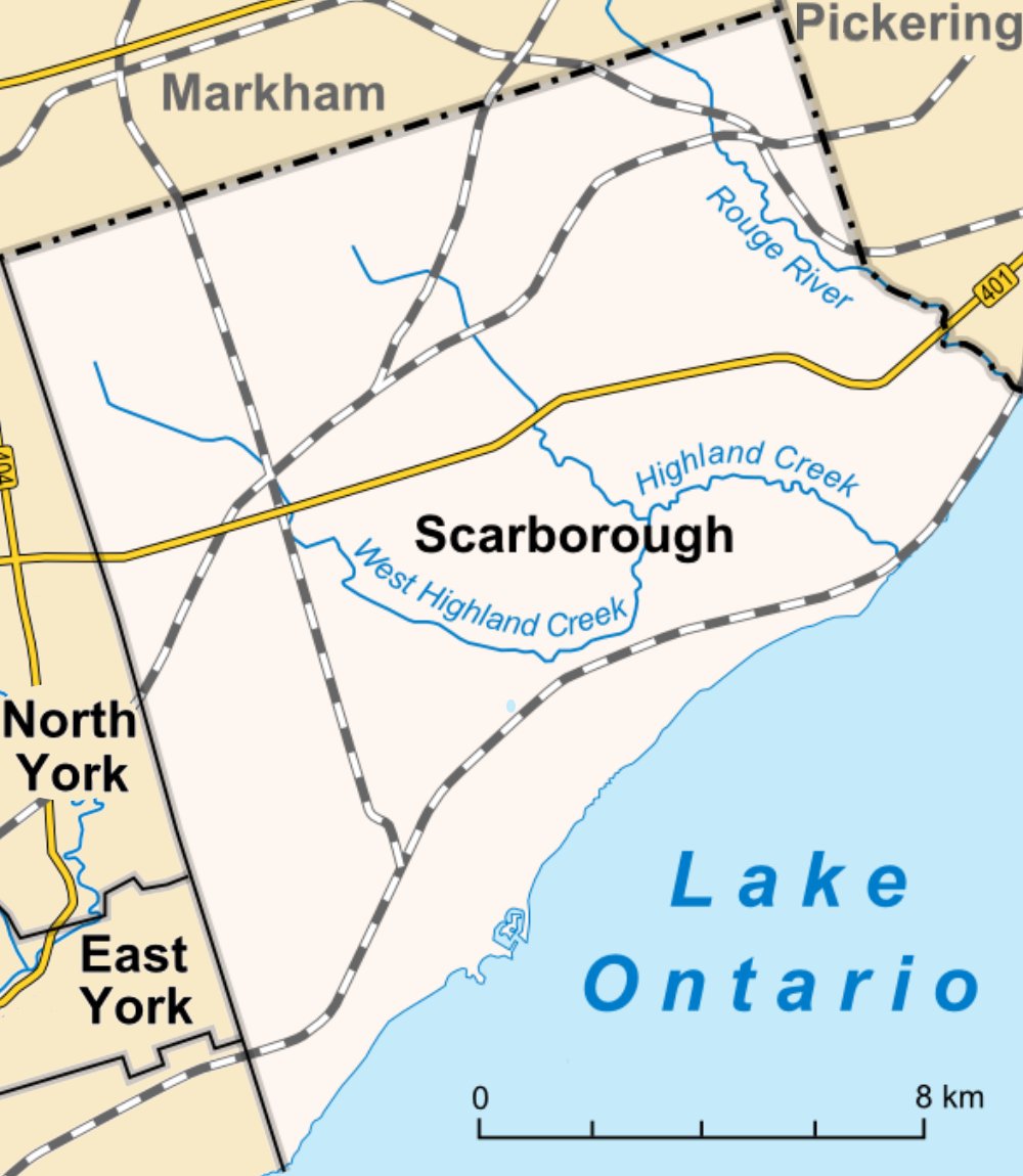 Scarborough, ON - File:Scarborough map.png - Wikimedia Commons